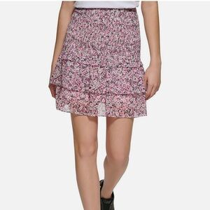Karl Lagerfeld- NWOT-Womens Chiffon Smocked flowy Skirt